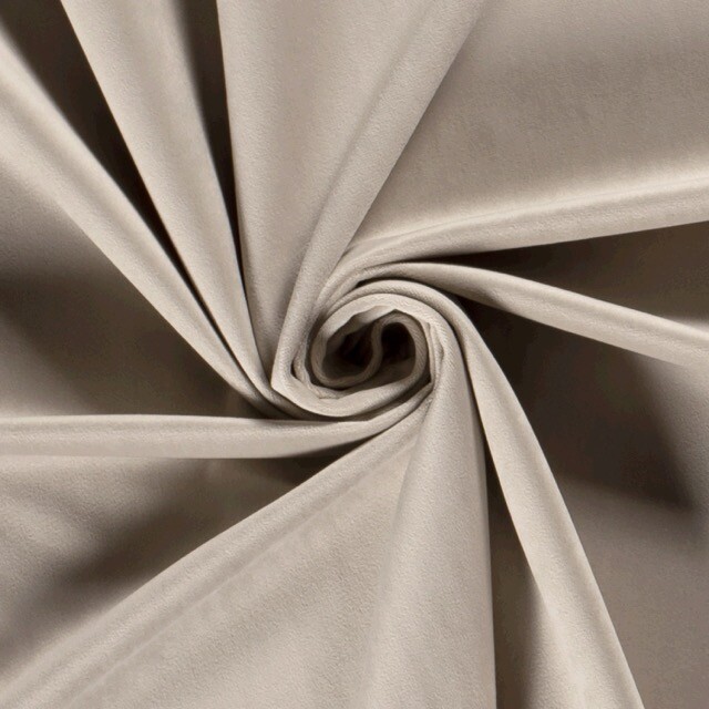 Fluweel stof uni beige