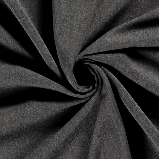 Bi-Stretch gabardine donkergrijs melange