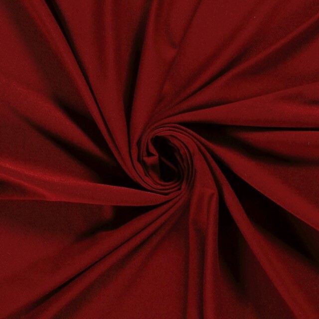 viscose tricot uni donkerrood