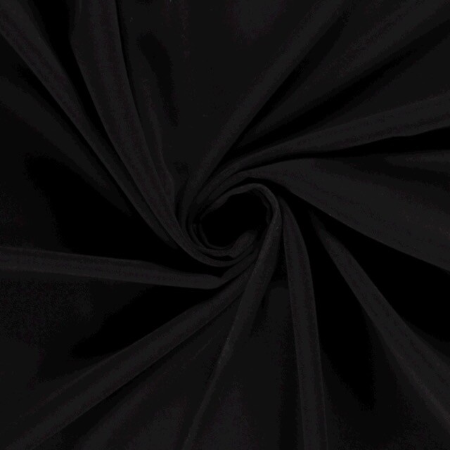 Moss crêpe uni zwart