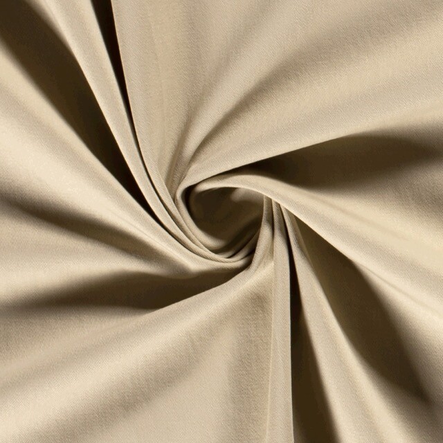 Keperkatoen stretch uni beige