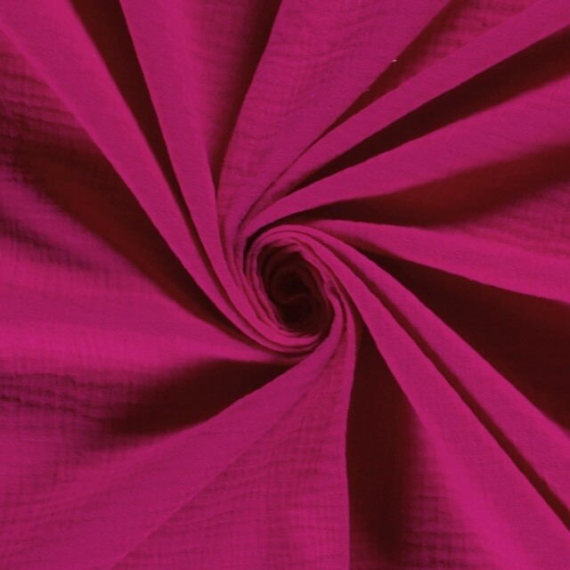 katoenen mousseline uni pink