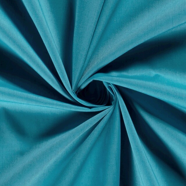 katoen poplin uni aqua