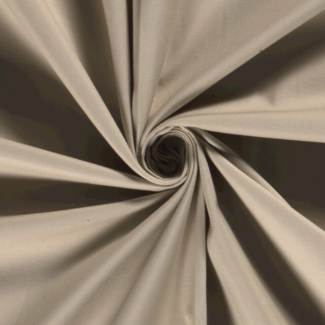 Katoen satijn stretch uni beige