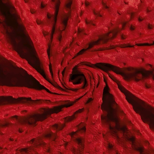 minky fleece noppen rood