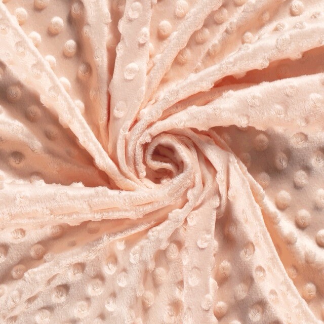 Minky fleece noppen zalm