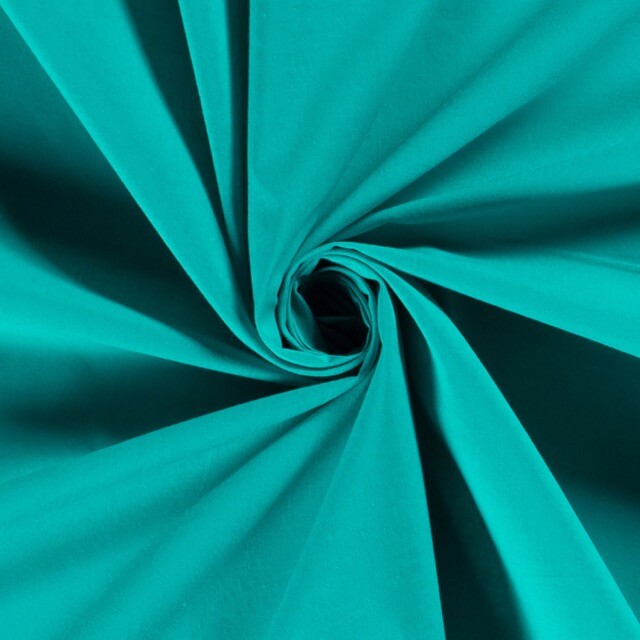 katoen voile uni turquoise