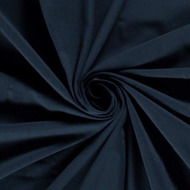 katoen tricot uni donker indigo