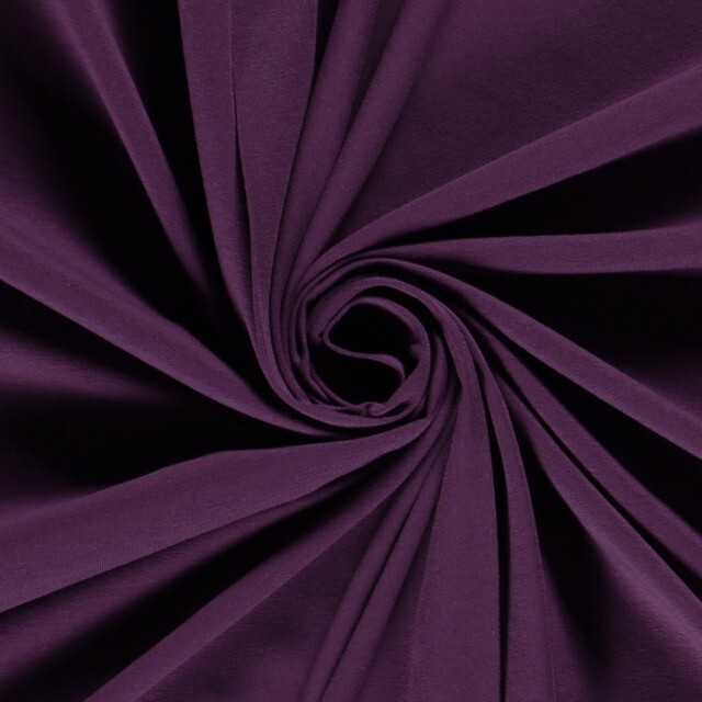 katoen tricot uni aubergine