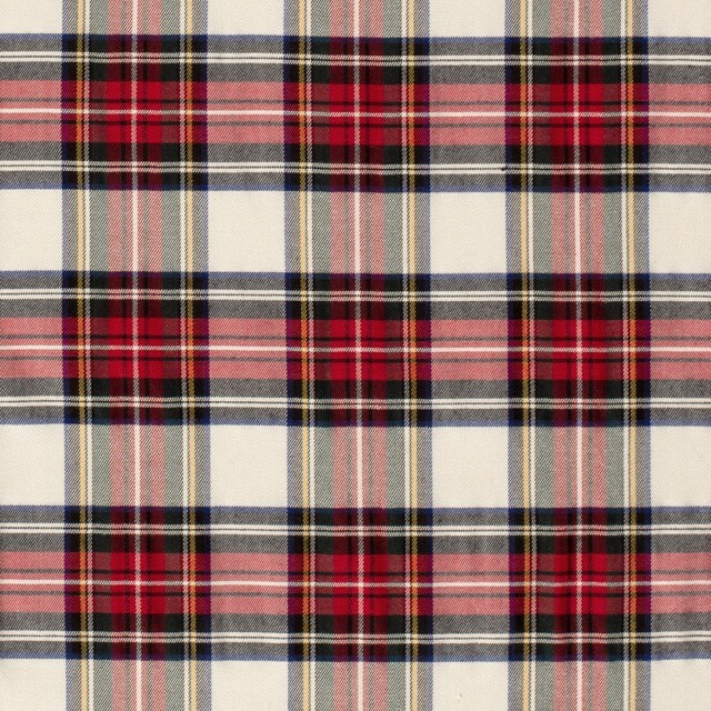 gabardine stretch Schotse ruit wit