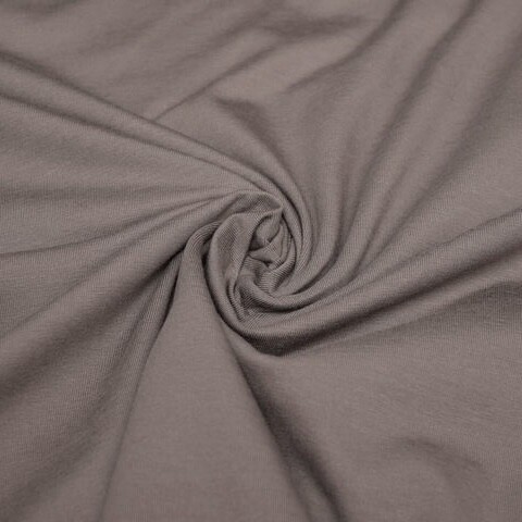 katoen tricot uni taupe/bruin