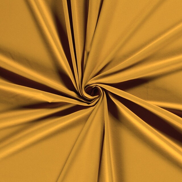 Katoen tricot uni mosterd/okergeel