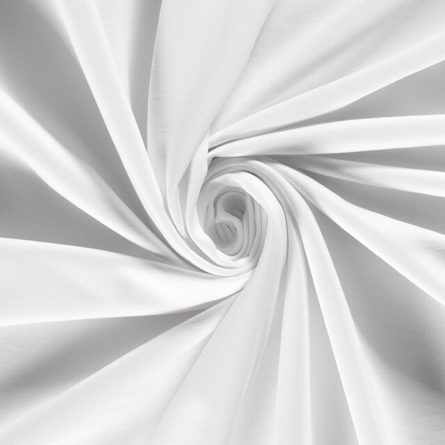 Sweat/french terry aangeruwd uni wit