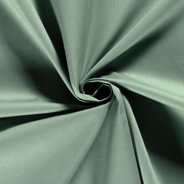 katoen poplin uni donkermint