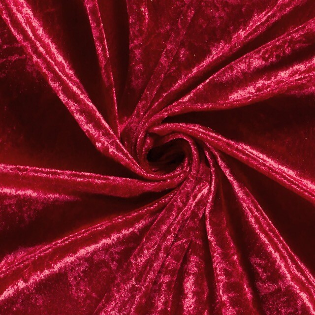 Velours de panne donkerrood