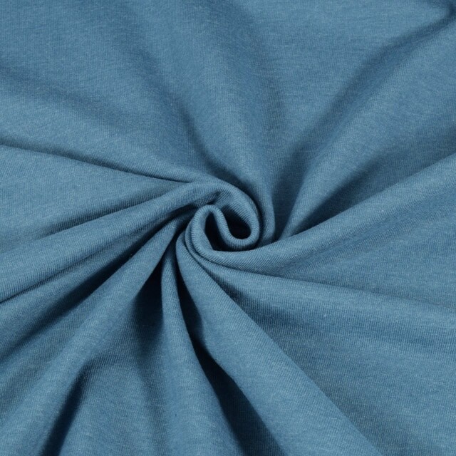 Katoen tricot melange petrol