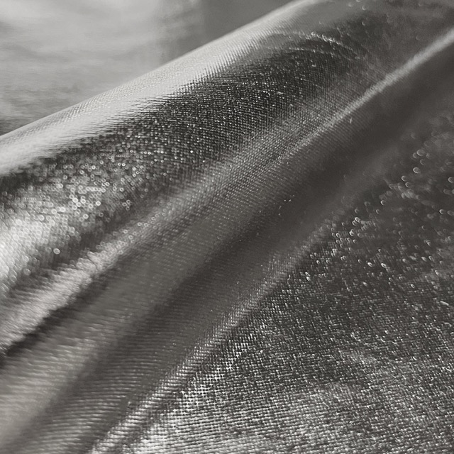 Lamé strech foliedruk uni zilver