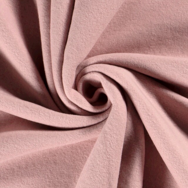 Katoenen fleece oudroze