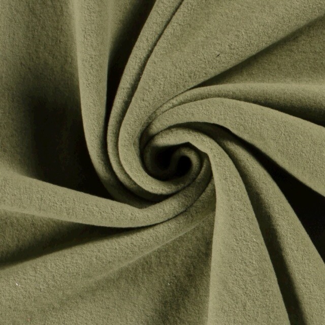 Katoenen fleece bosgroen