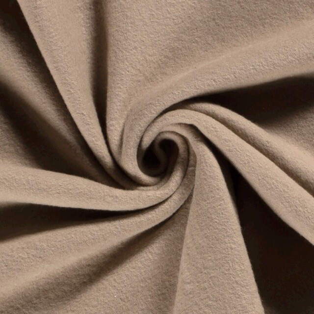 Katoenen fleece taupe bruin