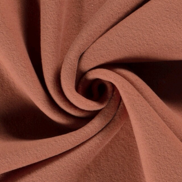katoenen fleece roodhout