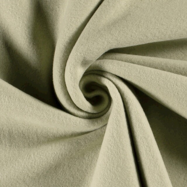 Katoenen fleece olijfgroen