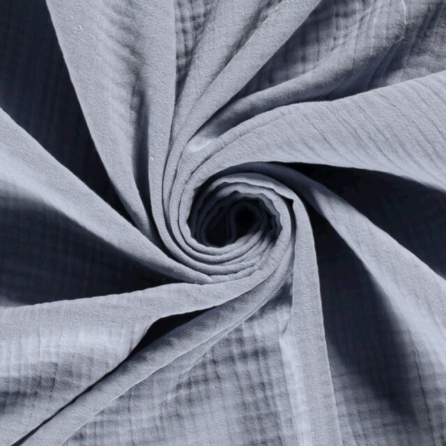 Katoenen mousseline triple layer uni babyblauw
