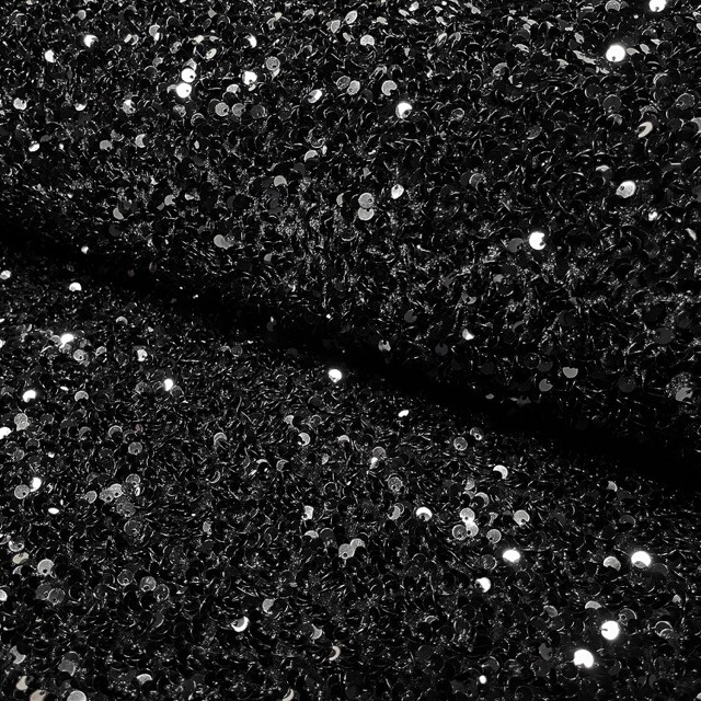 Pailletten fluweel zwart
