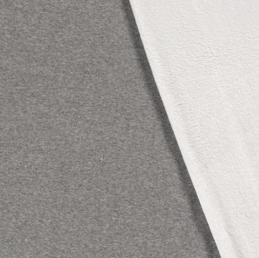 Alpenfleece uni melange grijs