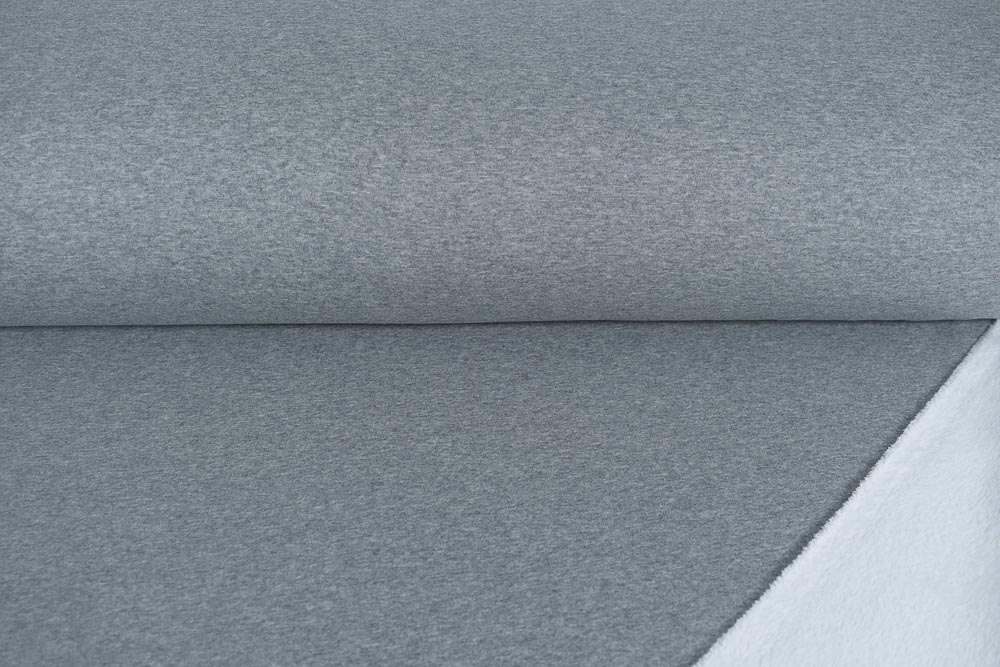 Alpenfleece uni melange grijs