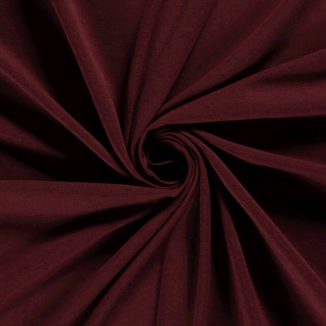 Bamboe jersey uni bordeaux