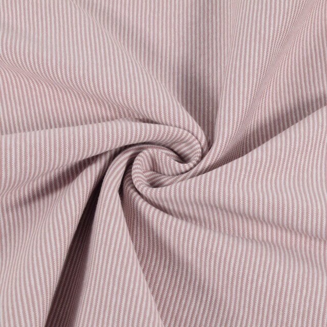 Boordstof gestreept 1mm licht mauve