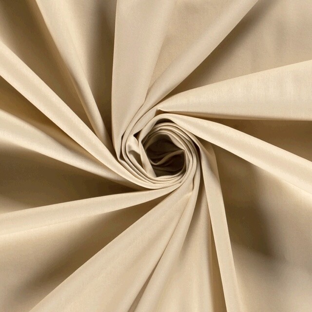Katoen Poplin effen beige