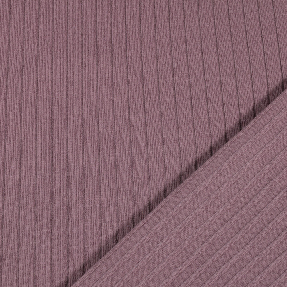 katoen tricot rib mauve