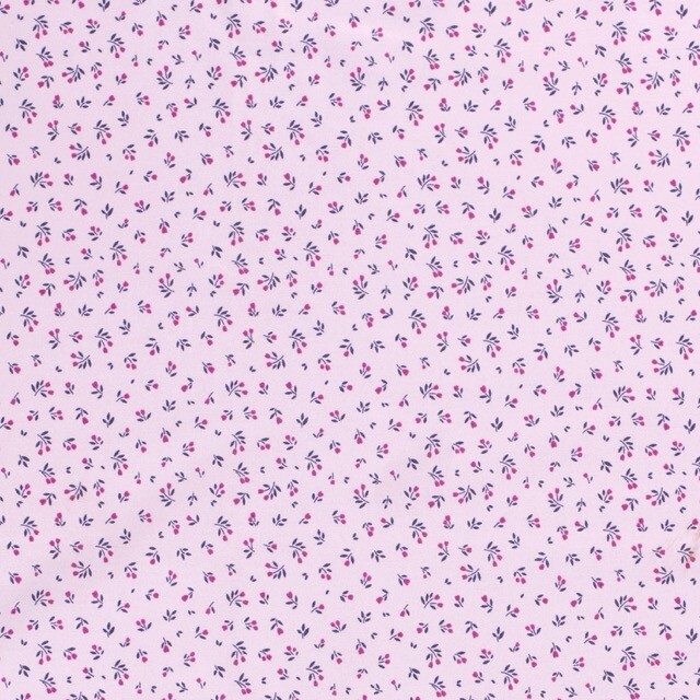 katoen poplin bedrukt bloemen lichtroze