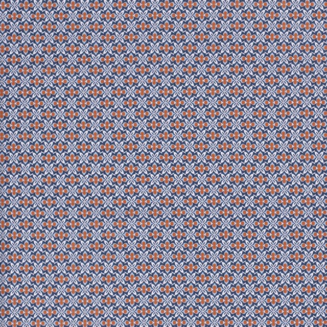 katoen poplin bedrukt batik marine