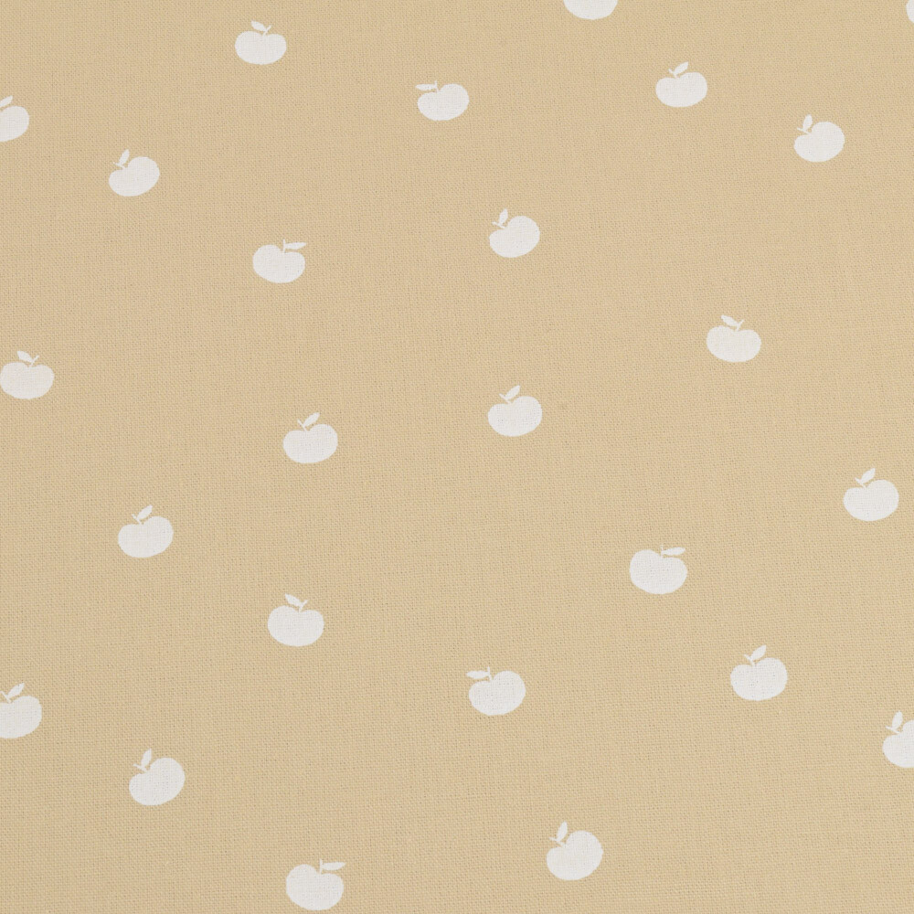 katoen poplin bedrukt appels beige