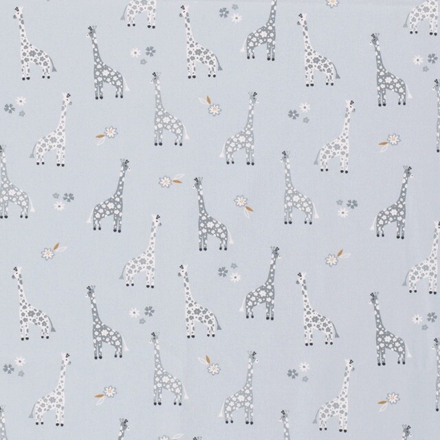 Katoen poplin Giraffen indigo