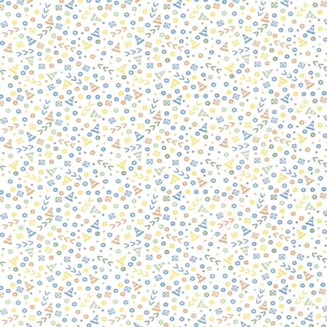 Katoen poplin ornamente wit
