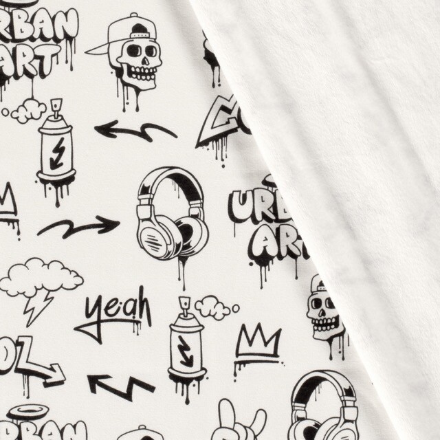 Alpenfleece graffiti wit