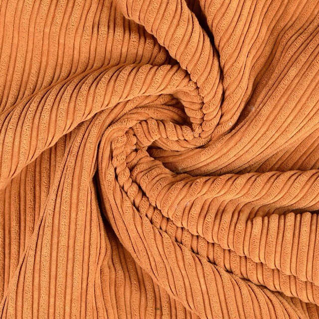 Corduroy met bontrug beige