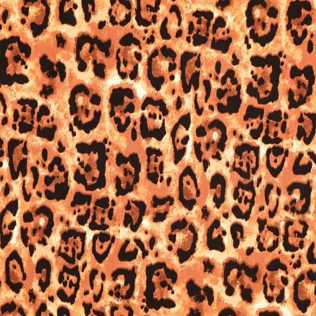 Viscose poplin dierenhuid zwart