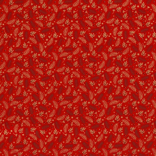 Katoen poplin christmas kersttakjes rood/goud