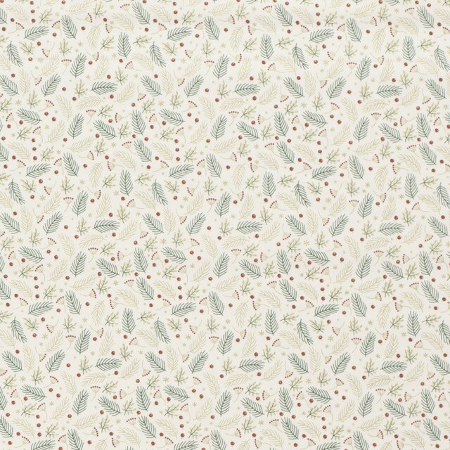Katoen poplin christmas kersttakjes wolwit/goud