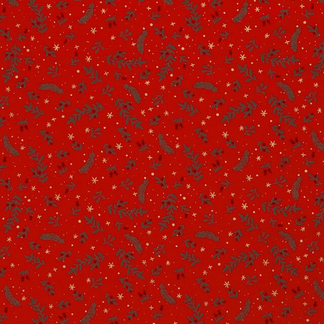 Katoen poplin christmas kersttakjes rood/goud
