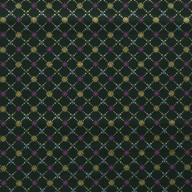 Katoen poplin christmas sterren groen/goud