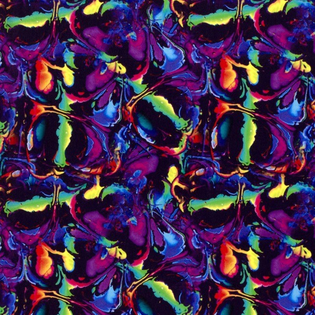 Polyester jersey digitaaldruk abstract multicolor/marine