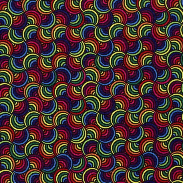 Burlington texturé cirkels multicolor/zwart