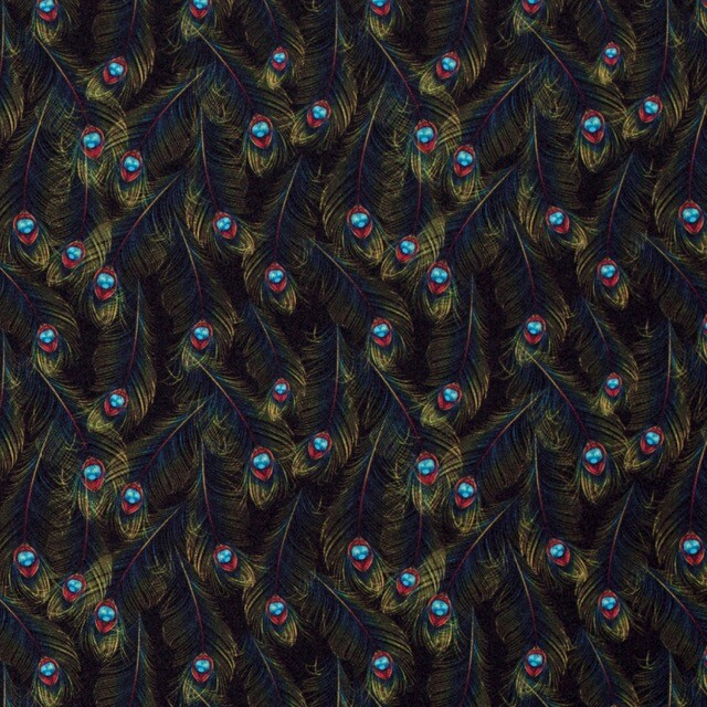 Burlington texturé digitaaldruk veren zwart