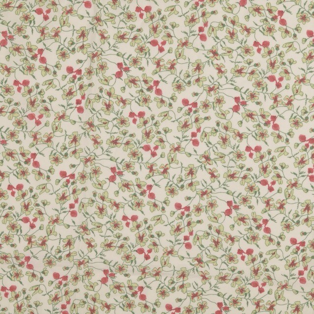 Viscose poplin bloemen lime